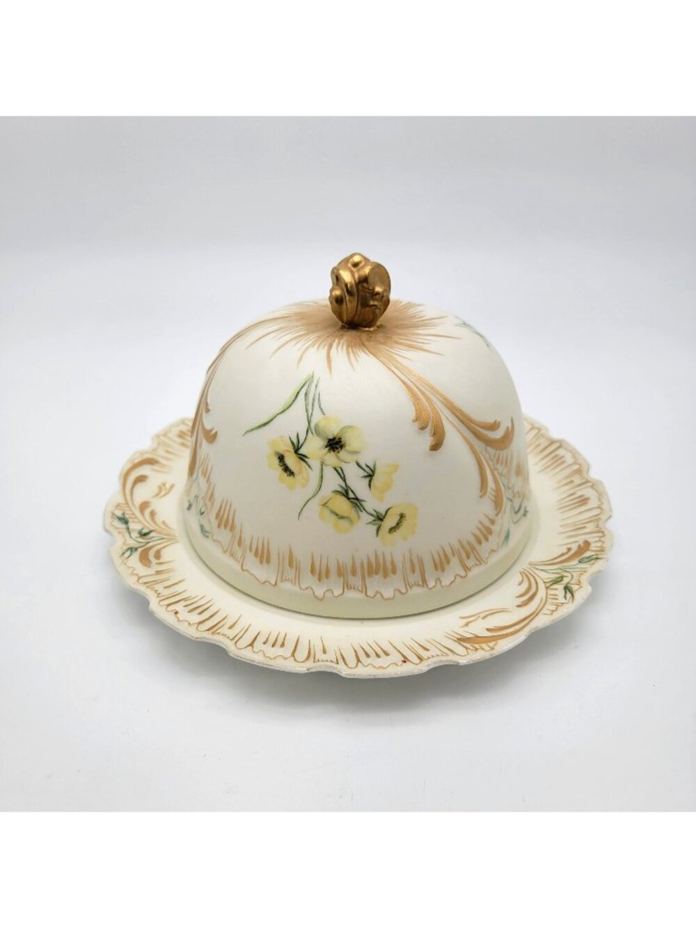 Antique M Redon Limoges France Porcelain Covered Cheese Dome